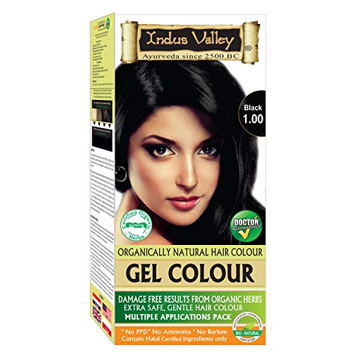 Product Cover Indus Valley Permanent Gel Hair Color Black 1.0 with Orange Aroma (Upto 4 Applications)