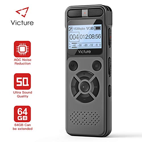 Product Cover Victure Digital Voice Recorder 8G Voice Activated Recorder with MicroSD Card Slot Up to 64GB USB Mini Tape Dictaphone for Lectures Meetings Interviews MP3 Music Recording Playback