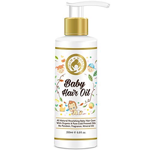 Product Cover Mom & World Baby Hair Oil, 200ml - With Organic & ColdPressed Natural Oil for Kids