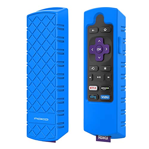 Product Cover MoKo Protective Case Replacement for Roku Express/Streaming Stick Remote, Non-Slip Silicone Cover Fit Roku Express(3900)/Express+(3910), Streaming Stick(3800)/Stick+(3810) Remote Control - Blue