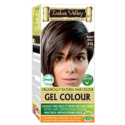 Product Cover Indus Valley Permanent Gel Hair Color Medium Brown 4.0 (upto 4 Applications) with Orange Aroma