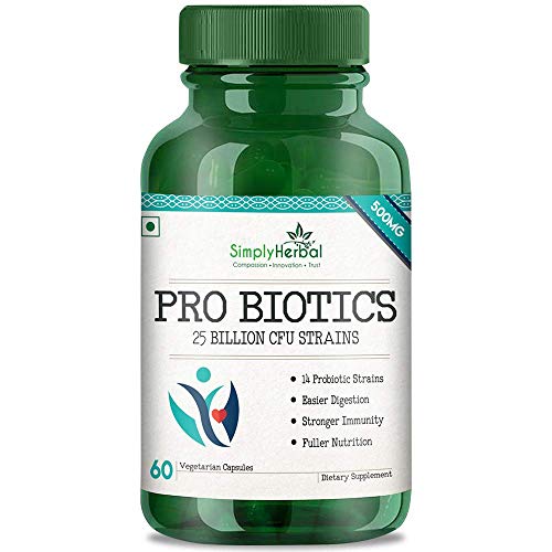 Product Cover Simply Herbal Probiotics 25 Billion Per Capsule, 14 Probiotic Strains, 60 Veg Capsules (1)