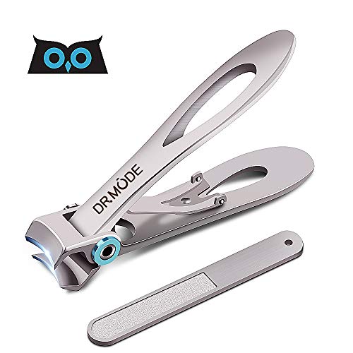 Product Cover Nail Clippers For Thick Nails - DRMODE 15mm Wide Jaw Opening Stainless Steel Oversized Fingernail and Toenail Clippers Cutter with Fingernail File for Men & Women Big