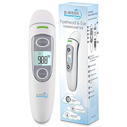 Product Cover [2019] New Model Baby Forehead Thermometer with Ear Function by (B. WEISS) Clinical Accuracy Thermometer for Fever Suitable for Baby, Infant, Toddler and Adults