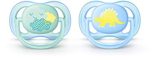 Product Cover Philips Avent Ultra Air Pacifier, 0-6 months, contemporary decos, blue/green, 2 pack, SCF344/20