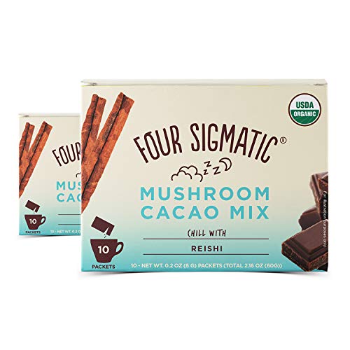 Product Cover Four Sigmatic - Mushroom Hot Cacao Mix with Reishi (2 Packs of 10 Packets) - Reduces Anxiety, Stress and Relaxes The Body - USDA Organic, Vegan & Paleo