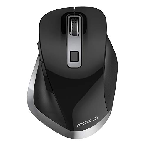 Product Cover MoKo Computer Mouse, 2.4G Ergonomic Wrist Relax Wireless Mouse with 5 Adjustable DPI Levels and 6 Buttons for Laptop, PC, Notebook, Chromebook, MacBook - Black