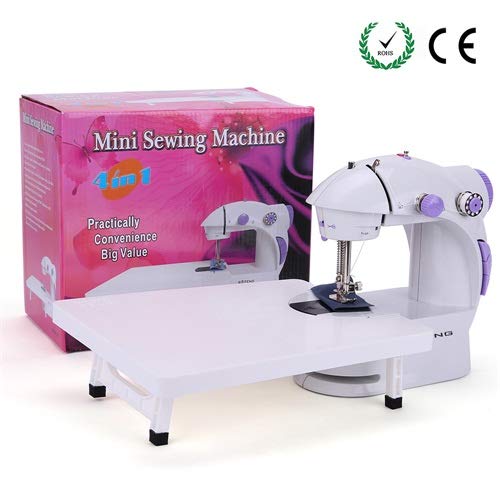 Product Cover BAITENG Sewing Machine with Extension Table + Light + 4 Bobbins Needle & Threader + Foot Pedal