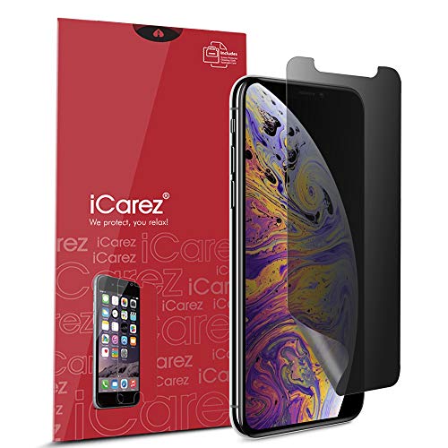 Product Cover iCarez [Full Coverage 4 Way Privacy] 360 Degree Film Screen Protector for Apple iPhone 11 Pro Max 2019 / iPhone Xs Max 6.5-Inch 2018 (Case Friendly) Easy Installation with Hinge Installation [1-Pack]