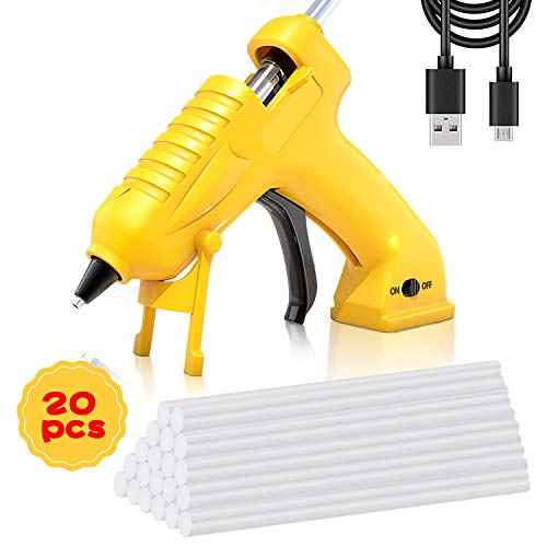 Product Cover Cordless Hot Glue Gun AONOKOY USB Rechargeable Portable Mini Melt Glue Gun Kit with 20pcs Glue Sticks for DIY Crafts, School Projects and Fast Home Repairs