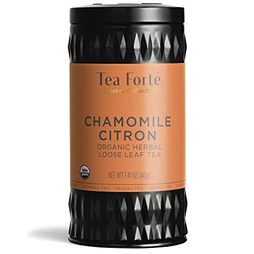 Product Cover Tea Forte Organic Herbal Tea, Makes 35-50 Cups, 1.41 Ounce Loose Leaf Tea Canister, Chamomile Citron
