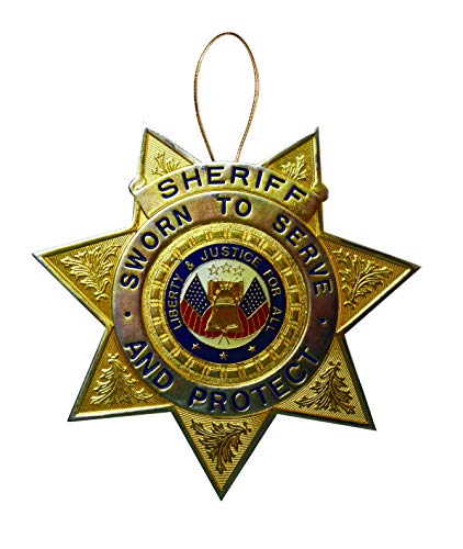Product Cover Allied Products Sheriff Heroes Series Holiday Ornament - Officially Licensed Sheriff Medallion - Die-cast Metal and Gold Plating
