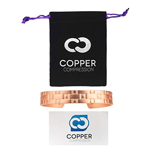 Product Cover Copper Compression Heavyweight Copper Bracelet for Arthritis - 99.9% Pure Copper Magnetic Therapy 12 Magnet Bangle Bracelet for Men + Women. Therapeutic Bracelets for Carpal Tunnel, Joint Pain, Golf