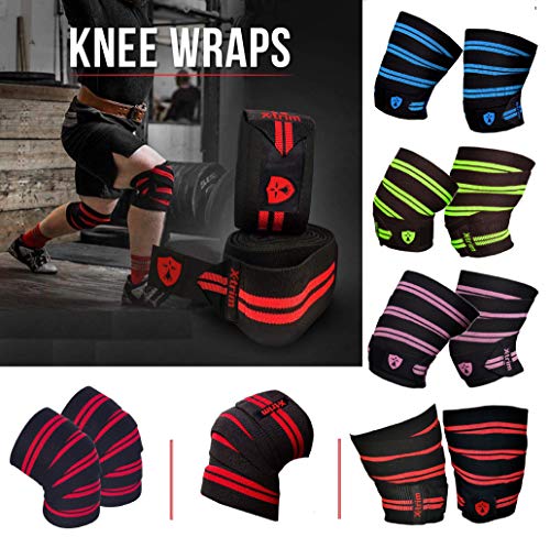Product Cover Xtrim Dura fit-Knee wrap -competion Grade-Pack of2-Polyester Knee Support for All Sports Activities.Length 2 Meters(78 inches) Low Compression,Soft,Flexible,Washable,Durable and Breathable.