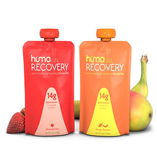 Product Cover Huma Gel Post Workout Recovery Smoothie, 6 Pouches, Variety - 14g Complete Protein in Ready to Drink Shake