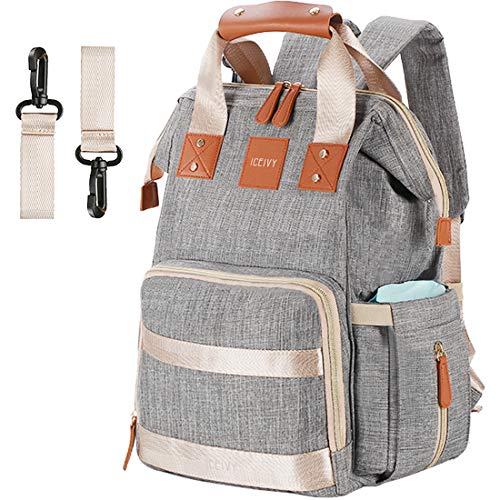 Product Cover Backpack Diaper Bag Backpack, Baby Bag Baby Diaper Bag,Multi-Function Waterproof For Girl,Boy,Men,Mom,Dad, Large Capacity, Stylish,Durable,Gray