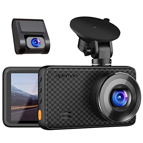 Product Cover APEMAN 1440P&1080P Dual Dash Cam, 1520P max, Front and Rear Camera for Cars with 3 Inch IPS Screen, Support 128GB, Driving Recorder with IR Sensor Night Vision, Motion Detection, Parking Monitor