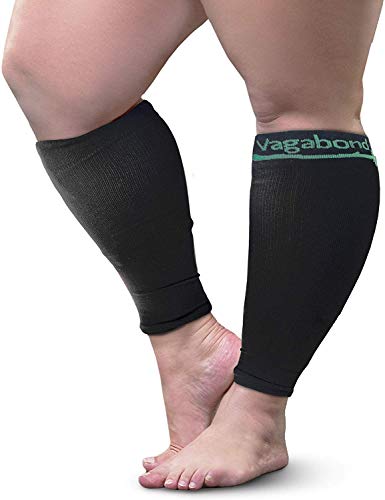 Product Cover Vagabond Wide Calf 2XL and 3XL Graduated Compression Socks Sleeves-Soothing Comfy DVT Large Cuffs - Great for Travel