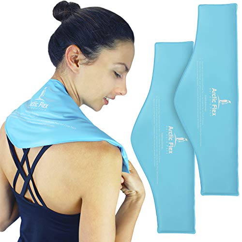 Product Cover Arctic Flex Neck Ice Pack - Cold Compress Shoulder Therapy Wrap - Cool Reusable Medical Freezer Gel Pad for Swelling, Injuries, Headache, Cooler - Flexible Hot Microwaveable Heat - Men, Women (2 Pack)