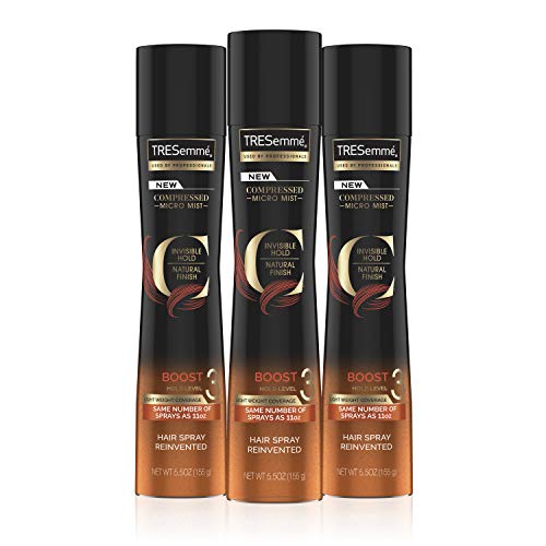 Product Cover TRESemme Compressed Micro Mist Hair Spray Boost Hold Level 3 5.5 Ounce, Pack F 3, 3 Count