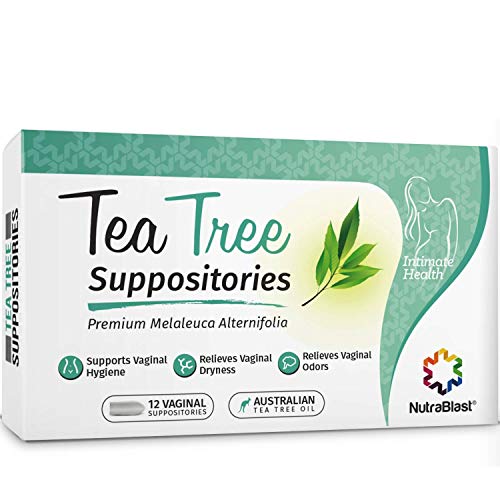 Product Cover Nutrablast Tea Tree Oil Suppositories (12 Count) | All Natural Intimate Deodorant for Women | Restore Feminine pH Balance | Made in USA