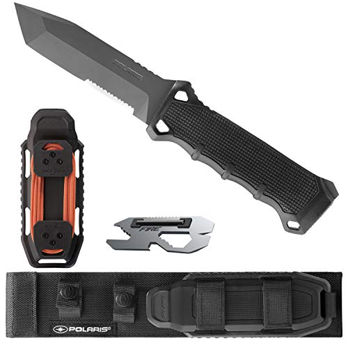 Product Cover Polaris 10-Inch Hunting and Survival Tanto Blade Knife With Twice Injected Glass-Filled Nylon Handle with Integrated Knife Sharpener, and Multi-Tool Included.