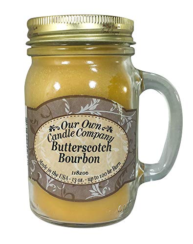 Product Cover Our Own Candle Company Butterscotch Bourbon Scented 13 Ounce Mason Jar Candle