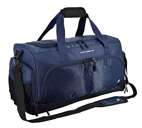 Product Cover Ultimate Gym Bag 2.0: The Durable Crowdsource Designed Duffel Bag with 10 Optimal Compartments Including Water Resistant Pouch (Blue, Medium (20