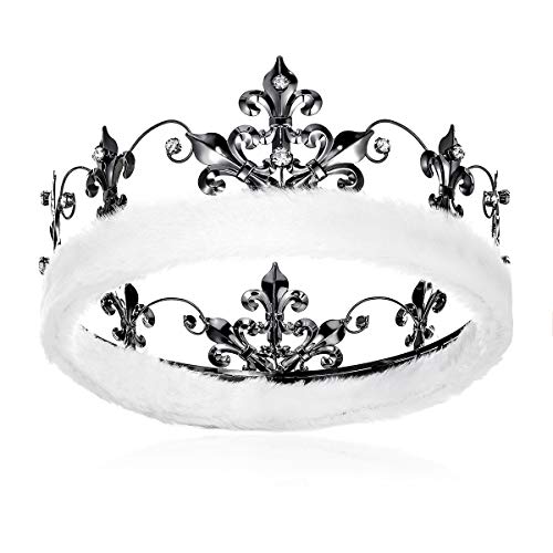 Product Cover DcZeRong Adult Men Crown Black King Crowns Costume King Crown Birthday King Crown Prom Crown