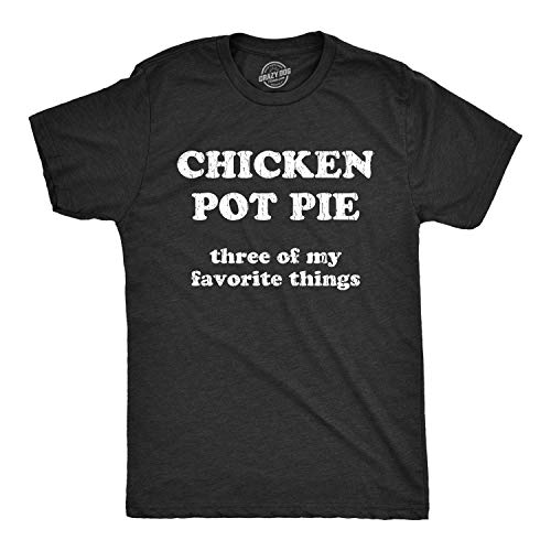 Product Cover Mens Chicken Pot Pie 3 of My Favorite Things Tshirt Funny 420 Stoner Tee for Guys (Heather Black) - M