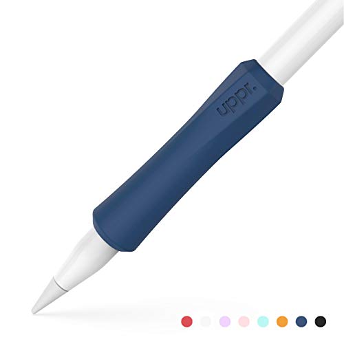 Product Cover UPPERCASE NimbleGrip Premium Silicone Ergonomic Grip Holder, Compatible with Apple Pencil and Apple Pencil 2 (2 Pack, Navy)