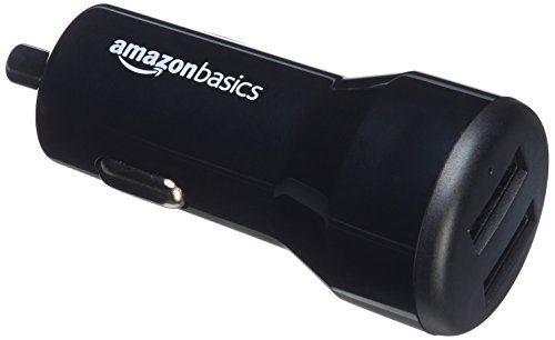 Product Cover AmazonBasics 4.8 Amp 24W Dual USB Car Charger for Apple and Android Devices, Black, 10-Pack