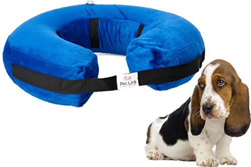 Product Cover Inflatable Dog Collar | Recovery Cone | After Pet Surgery | Prevent Dogs from Biting & Scratching | Adjustable Thick Strap | Soft Comfortable Donut (X-Large)