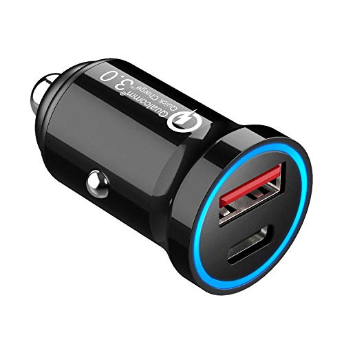 Product Cover USB C Car Charger, CHGeek PD Power Delivery 2.0 with 1 Quick Charge 3.0 Mini Car Charger Adapter for iPhone X/8/Plus, Samsung Galaxy S9/S8+, LG G6/V30 and More (Black)
