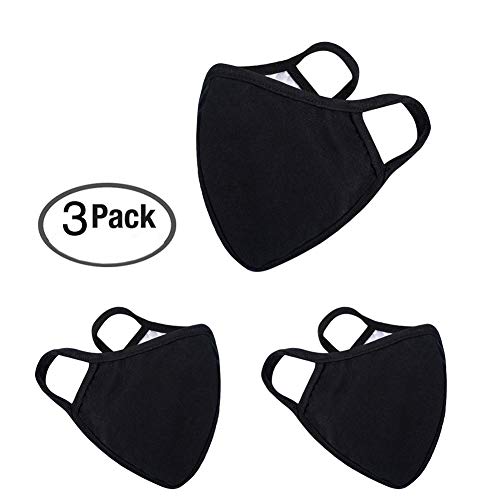Product Cover   Anti Flu and Saw Dust Masks - Reusable Cotton Comfy Breathable Safety Air Fog Respirator - for Outdoor Half Face Masks - Protection Pollution Face Flu Allergens Masks for Women Man Black