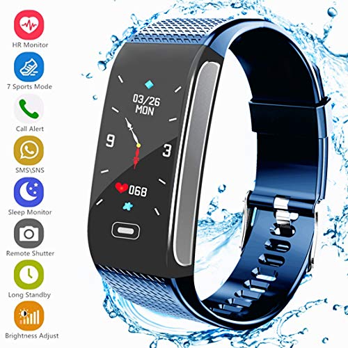 Product Cover Fitness Tracker HR, Activity Smart Bracelet Wristband with Pedometer Heart Rate Sleep Monitor Calories Stopwatch Waterproof IP67 Call SMS SNS Alert for Men Women Teens Compatible with Android IPhone