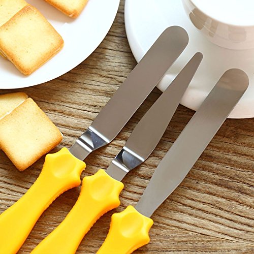 Product Cover Zollyss 3-in-1 Multi-Function Stainless Steel Cake Icing Spatula Knife Set, 3-Pieces, Multicolor