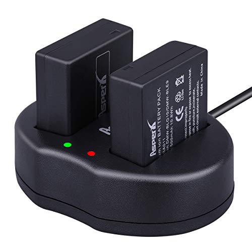 Product Cover Asperx DMW-BLE9 DMW-BLG10 Battery (2-Pack) and Rapid Dual Charger for Panasonic Lumix DMC-GF3, DMC-GF5, DMC-GF6, DMC-GX7, DMC-GX85, DMC-LX100, DMC-ZS60, DMC-ZS100 Digital Cameras