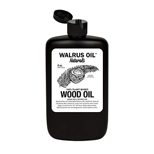 Product Cover WALRUS OIL - Vegan Wood Oil Finish and Conditioner, 100% Plant-Based, All Natural, FDA Food-Safe, 8oz Bottle