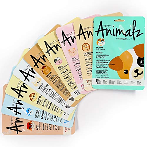 Product Cover Masque Bar - 9 Piece Pretty Animalz Printed Sheet Masks