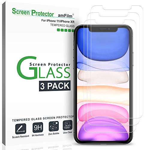 Product Cover amFilm Screen Protector Glass for iPhone 11 and iPhone XR (3 Pack), Case Friendly Tempered Glass Screen Protector Film for Apple iPhone 11 and 10R (6.1 Inches)