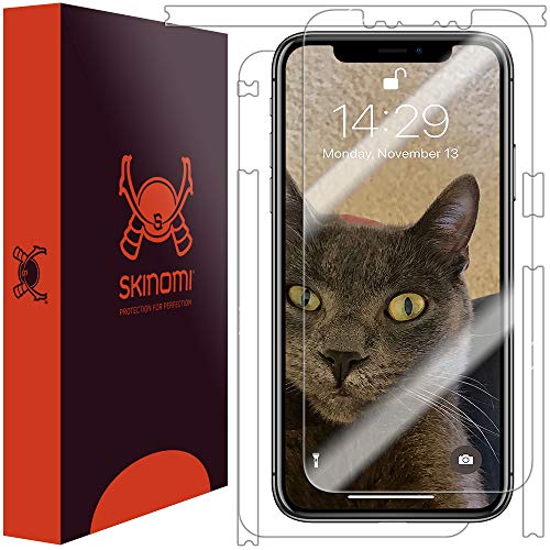 Product Cover Skinomi Full Body Skin Protector Compatible with Apple iPhone Xs Max (6.5 inch)(Screen Protector + Back Cover) TechSkin Full Coverage Clear HD Film