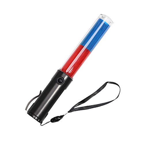 Product Cover XIAKE 10 Inch LED Traffic Wand Flashlight Waterproof for Traffic Command,Outdoor Signal light,Help Light,Uses 3 AA Batteries (Blue Red)