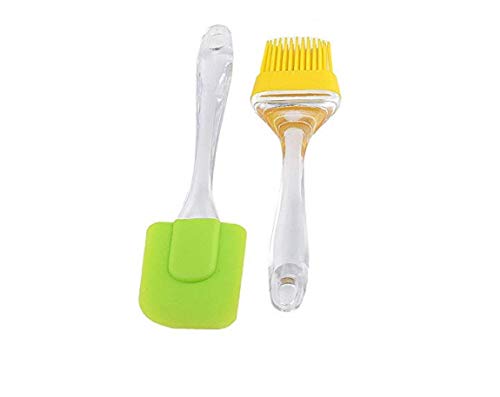 Product Cover Vessel Crew HONEST Silicone and Stainless Steel Spatula and Pastry Brush for Cake Mixer, Decorating, Cooking, Baking (Multicolour, Standard Size)