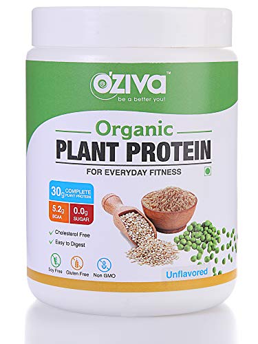 Product Cover OZiva Organic Plant Protein, 500g, Unflavored (30g Protein, Organic Pea Protein Isolate + Organic Brown Rice Protein, Soy Free)