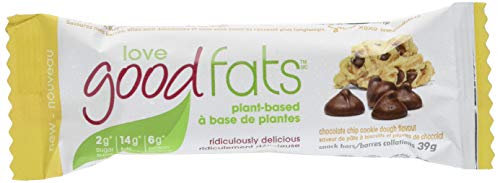 Product Cover Love Food Fats Plant Based Bars, Chocolate Cookie Dough (Vegan, Keto Friendly, Low Carb, Low Sugar, Gluten-Free, Non GMO) 1.38 Ounce, 12 bars