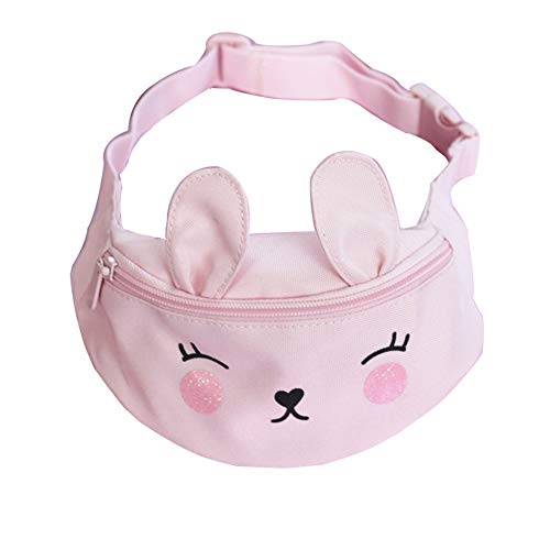 Product Cover Fashion Small Cartoon Canvas Travel Pink Cute Waist Fanny Pack Bag Purse For Little Kids Babies Girls Toddler Children Sport Running Camping Trip