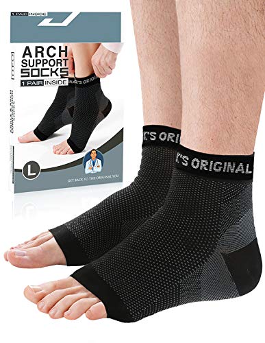Product Cover Dr. Frederick's Original Arch Support Socks - 1 Pair - Plantar Fasciitis Socks - Large