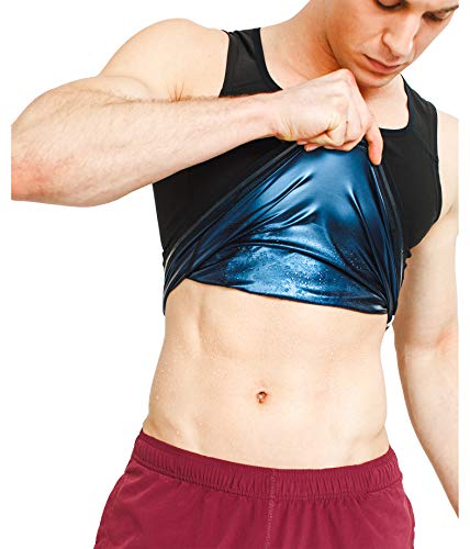 Product Cover Sweat Shaper Men's Premium Workout Tank Top Slimming Polymer Sauna Vest for Weight Loss Tummy Fat Burning