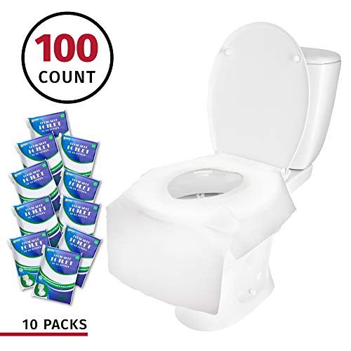 Product Cover Banana Basics X-Large Disposable Paper Toilet Seat Covers | Potty Seat Covers | Flushable | Travel Friendly Packaging For Adult Use & Kids Potty Training | (10 Packs 100 Count)